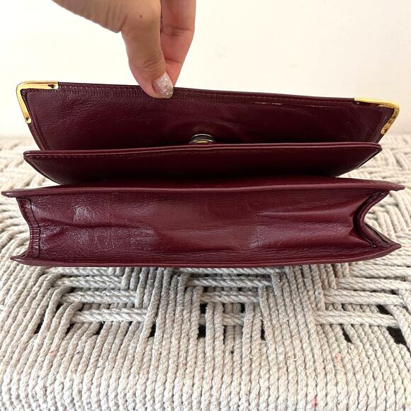 CARTIER Classic Burgundy and Gold Clutch - Picture 12 of 16